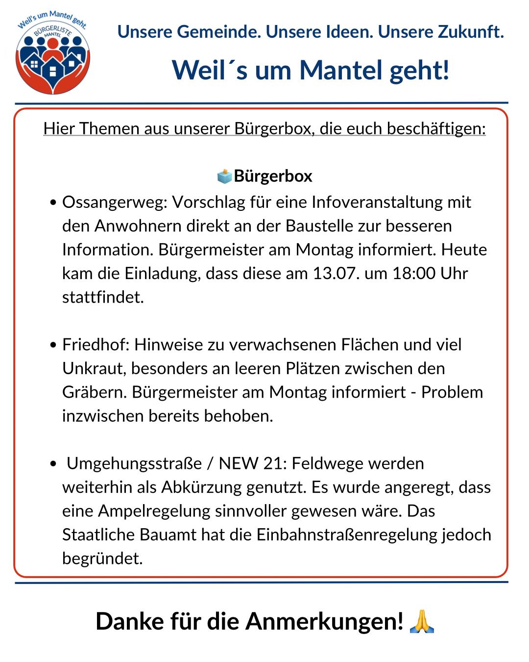 Feedback der Bürgerinnen und Bürger für die Bürgerbox Teil 2