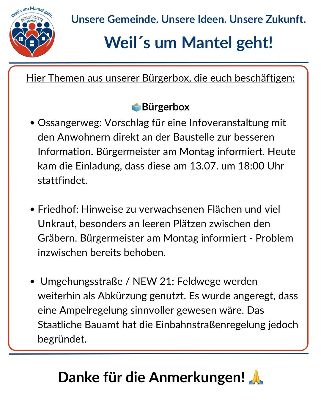 Feedback der Bürgerinnen und Bürger für die Bürgerbox Teil 2