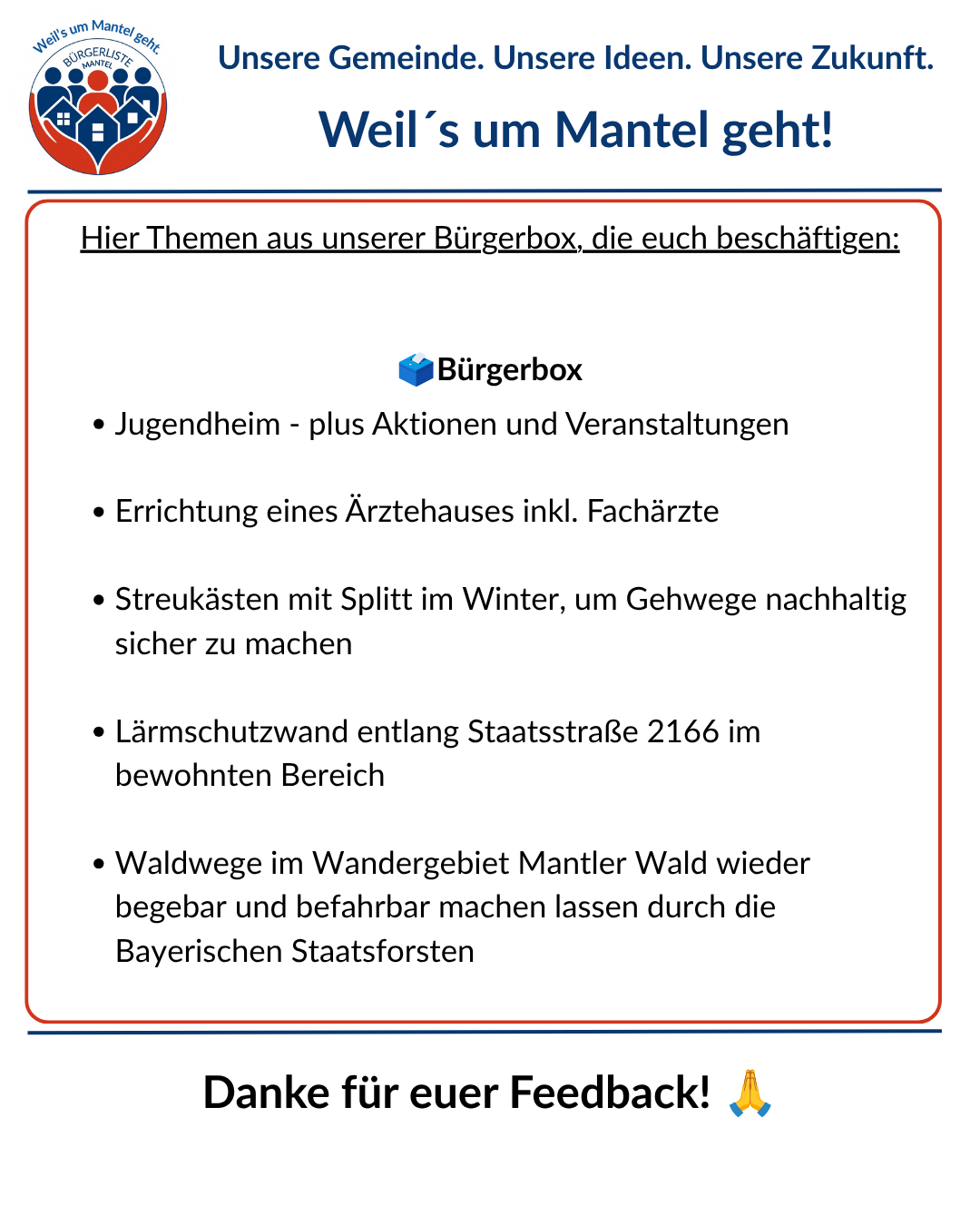 Bürgerboxthemen von den Bürgerfreitagen